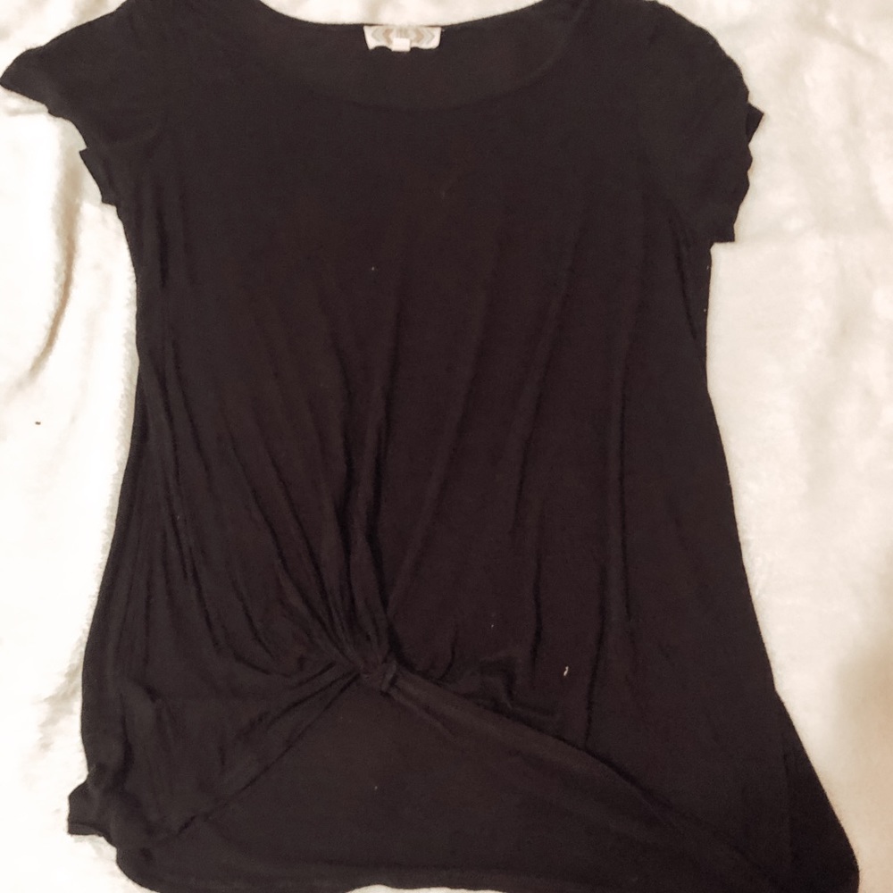 Black T-shirt with ruching